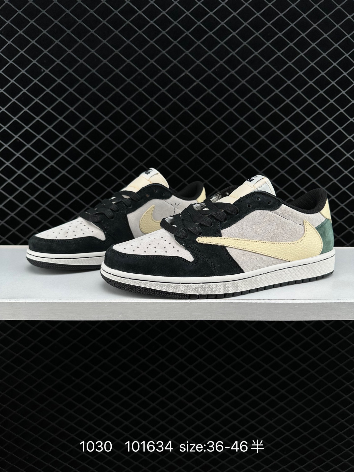 fragment design x Travis Scott x Nike Air Jordan 1 Low OG SP”Black/Green Toe“